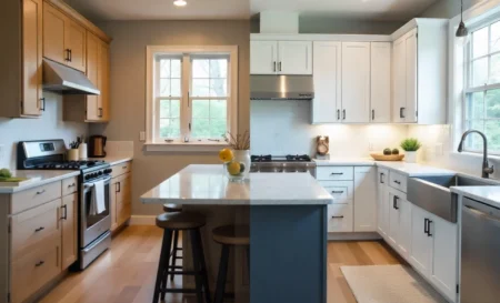 Home improvement projects before after kitchen renovation showing increased property value with modern upgrades