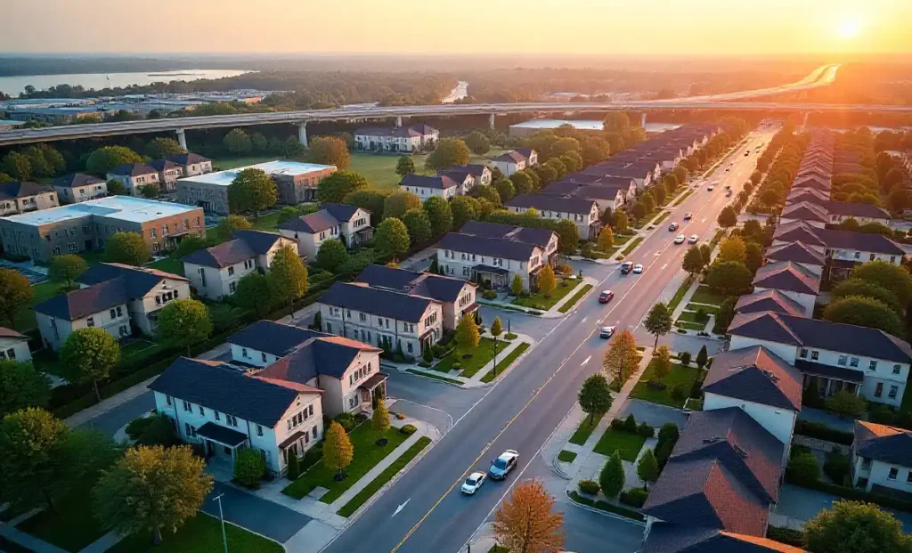 Location importance real estate concept featuring prime neighborhood with quality homes, schools, and infrastructure