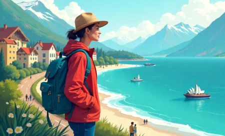 Solo traveler exploring safest travel destinations with backpack in secure city environment for safe solo travel