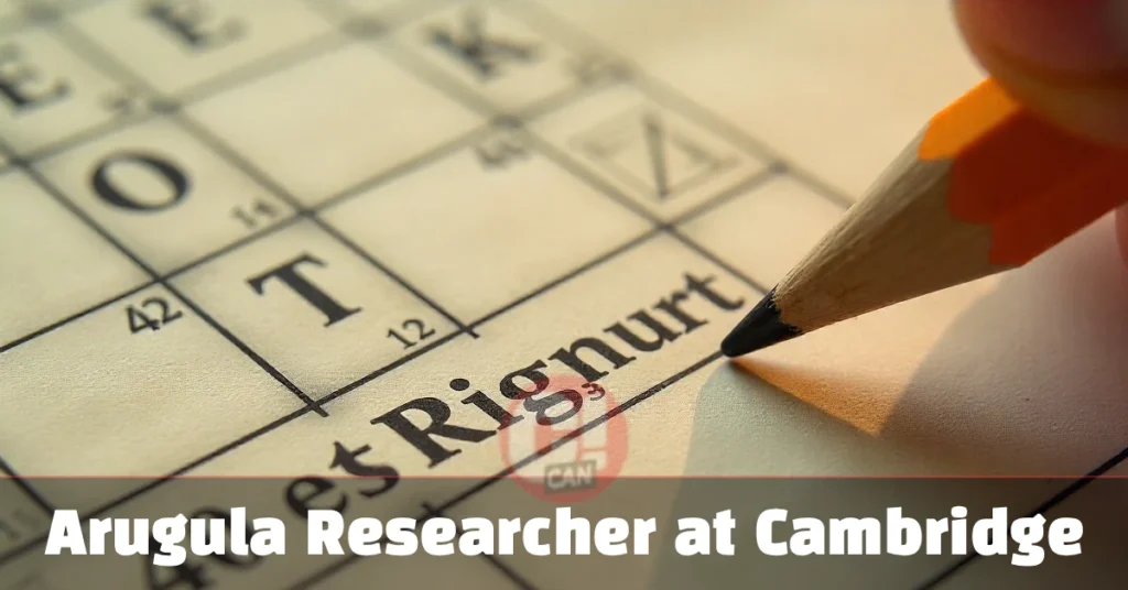 Arugula Researcher at Cambridge: Solving the Crossword Clue Lifestyle