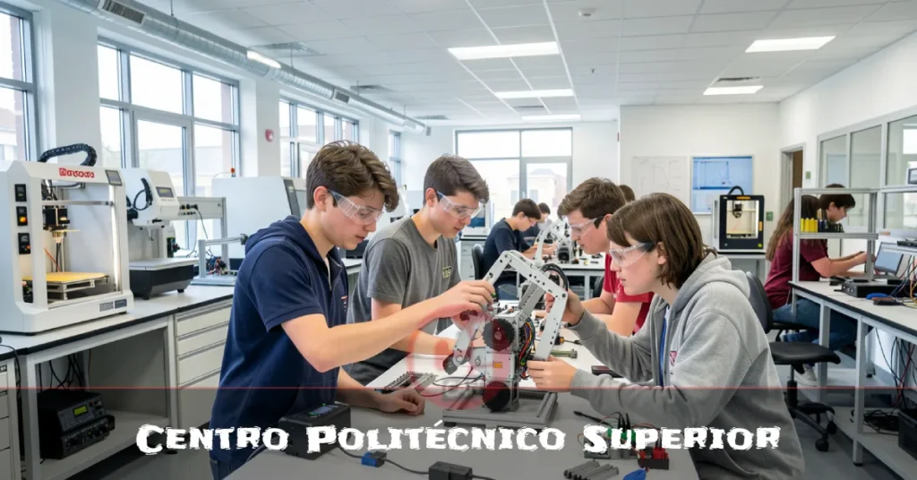 Centro Politécnico Superior: What You Actually Need to Know Centro Politécnico Superior students collaborating on advanced robotics project in professional engineering lab with modern industrial equipment.