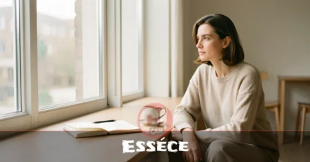 Esséce: What It Means and How to Live It Daily Person sitting by window journaling, representing the concept of Esséce and authentic self-awareness in daily lifestyle.