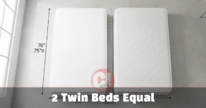 2 twin beds equal king size width shown with two white mattresses side by side with measurements