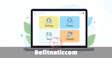 Befitnaticcom website overview showing gaming guides, fitness tips, and tech reviews — a free multi-niche content platform since 2018.