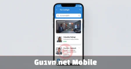 gu1vn.net mobile interface displayed on a smartphone showing responsive design, navigation menu, and fast-loading mobile content cards.