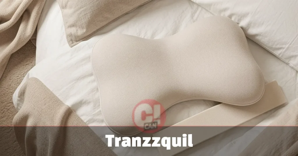 Tranzzquil Review 2026: Is It Worth Buying? Side sleeper testing tranzzzquil ergonomic pillow on a bed to check neck alignment and loft height adjustability in a bedroom setting.