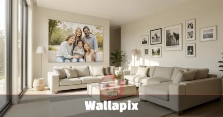Wallapix Review: Custom Wall Art Worth It in 2026? Wallapix custom wall art canvas print with personalized family photo in a modern home interior.