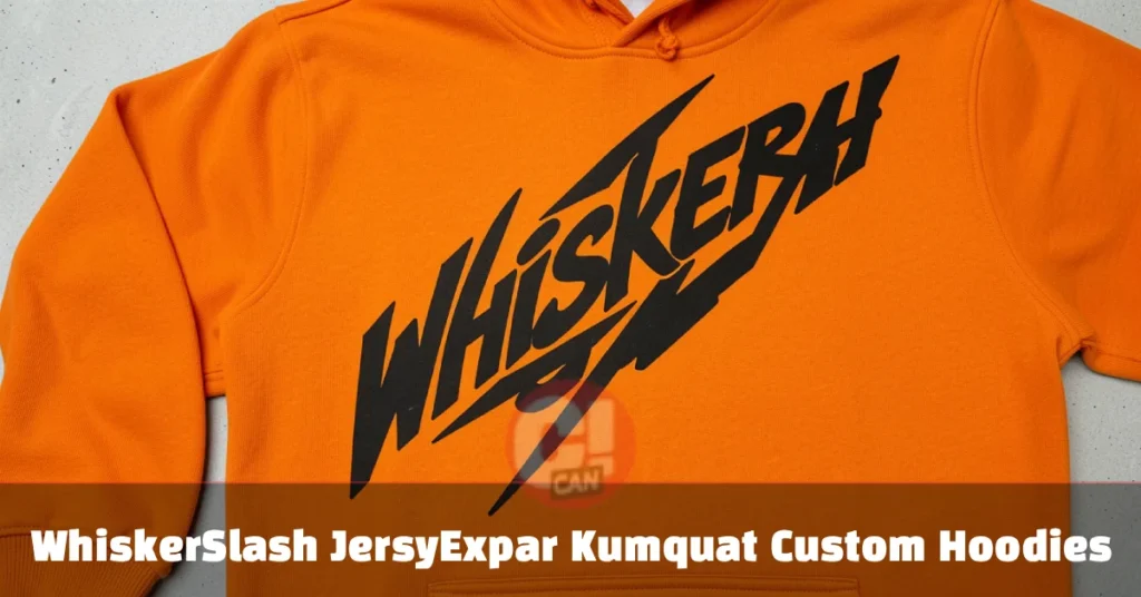 WhiskerSlash JersyExpar Kumquat Custom Hoodies Guide whiskerslash jersyexpar kumquat custom hoodies flat-lay in orange with diagonal graphic print